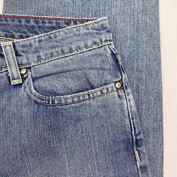 Tommy Hilfiger Sz 10 R Classic Fit 33x31 Jeans Women Stretch Denim Fray Hem - Picture 9 of 10